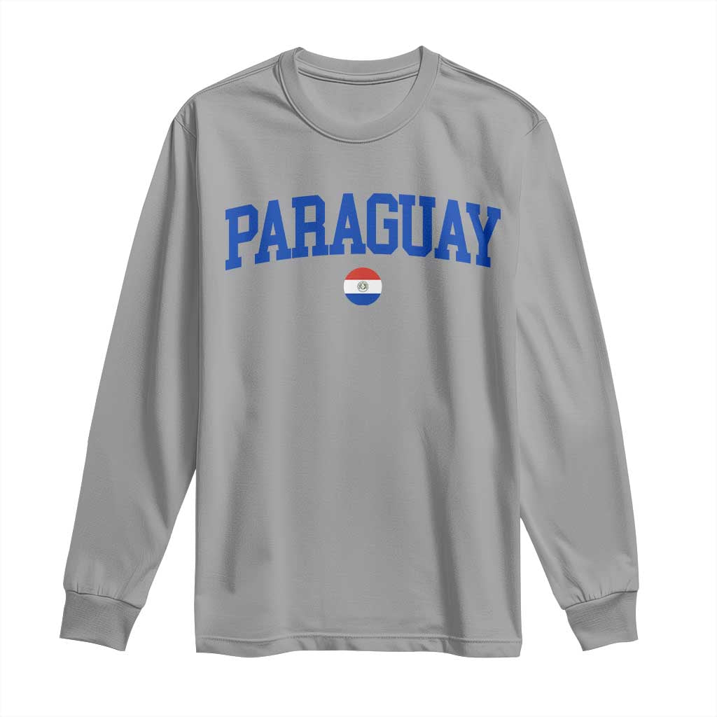Paraguay Patriotic Flag Long Sleeve Shirt Soccer Fan Vintage Varsity Sports National Pride Graphic TS10 Sport Gray Print Your Wear