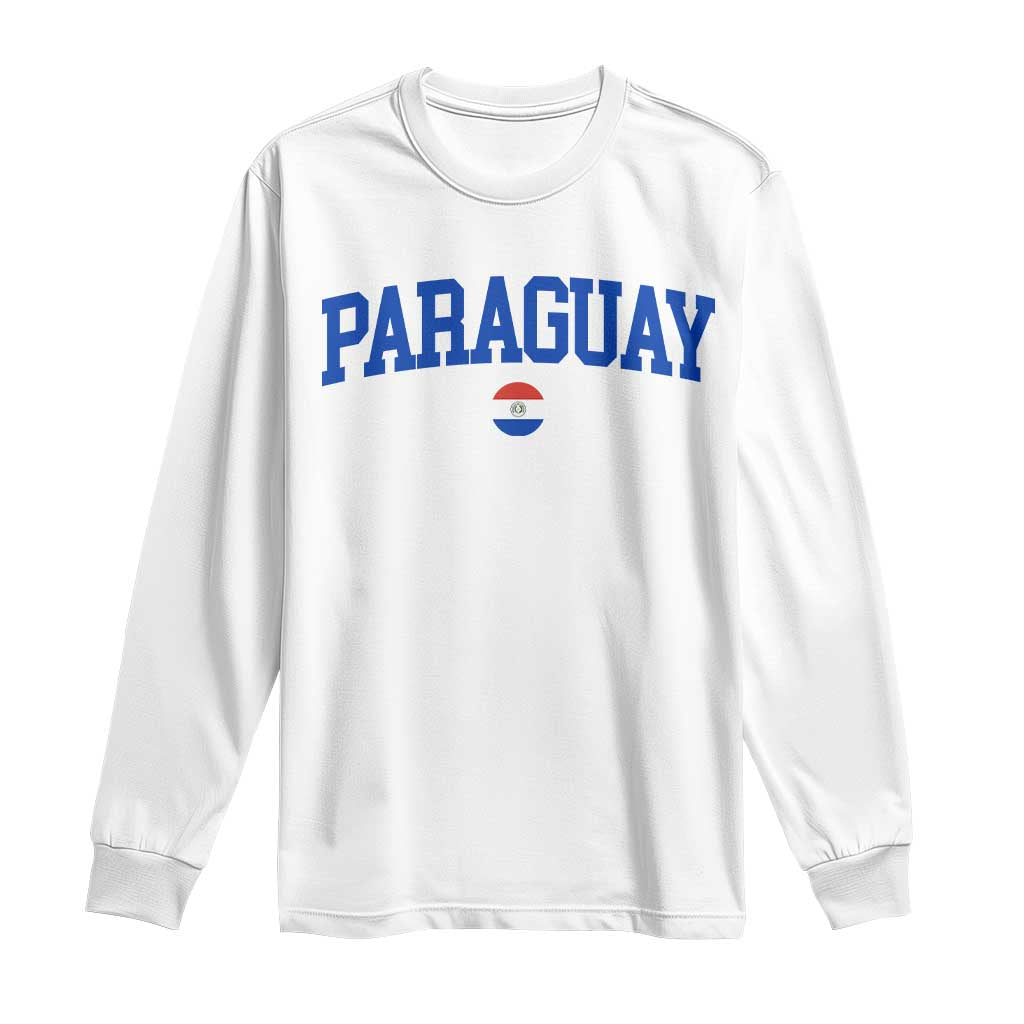 Paraguay Patriotic Flag Long Sleeve Shirt Soccer Fan Vintage Varsity Sports National Pride Graphic TS10 White Print Your Wear