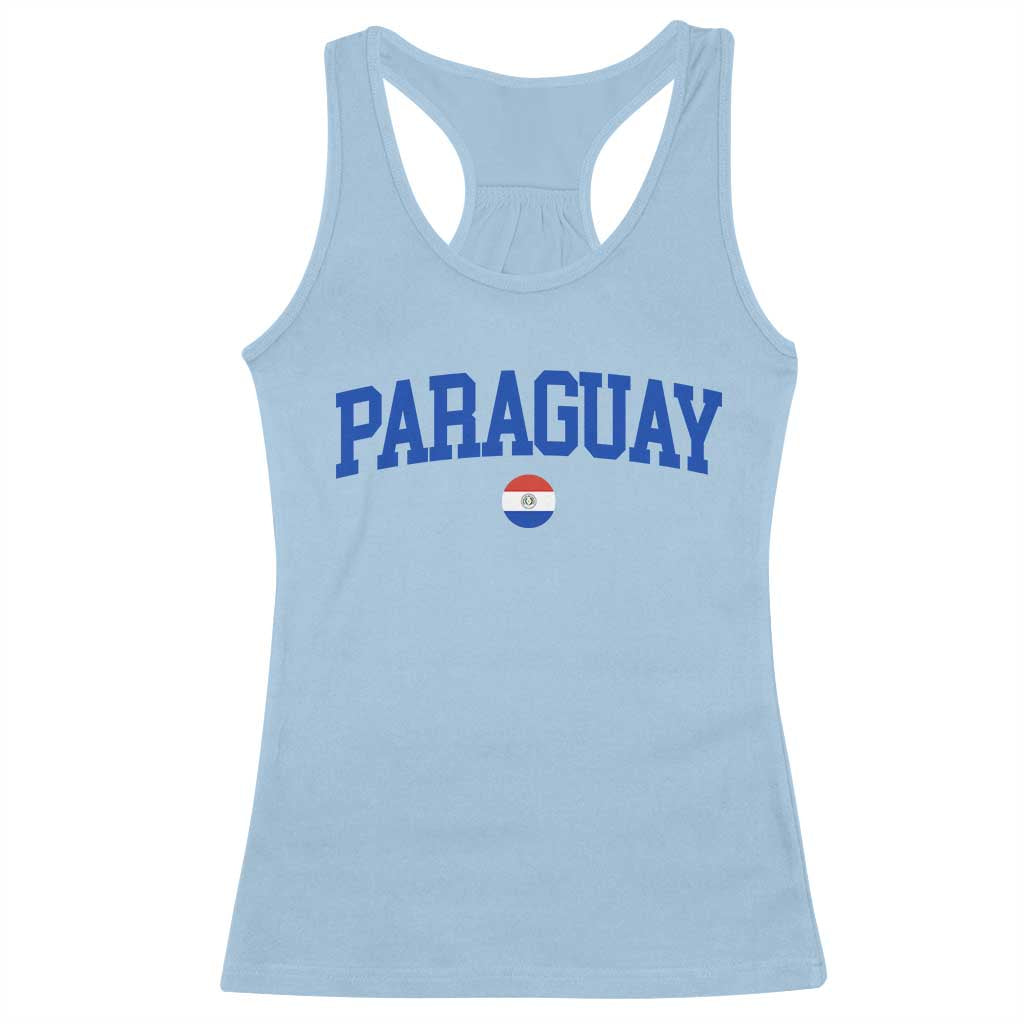 Paraguay Patriotic Flag Racerback Tank Top Soccer Fan Vintage Varsity Sports National Pride Graphic TS10 Light Blue Print Your Wear