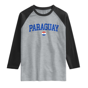 Paraguay Patriotic Flag Raglan Shirt Soccer Fan Vintage Varsity Sports National Pride Graphic TS10 XS Heather Gray Black Print Your Wear
