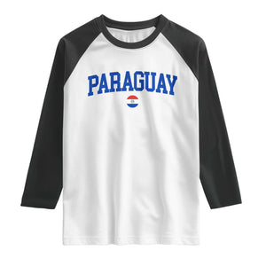 Paraguay Patriotic Flag Raglan Shirt Soccer Fan Vintage Varsity Sports National Pride Graphic TS10 White Black Print Your Wear