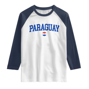 Paraguay Patriotic Flag Raglan Shirt Soccer Fan Vintage Varsity Sports National Pride Graphic TS10 White Navy Print Your Wear