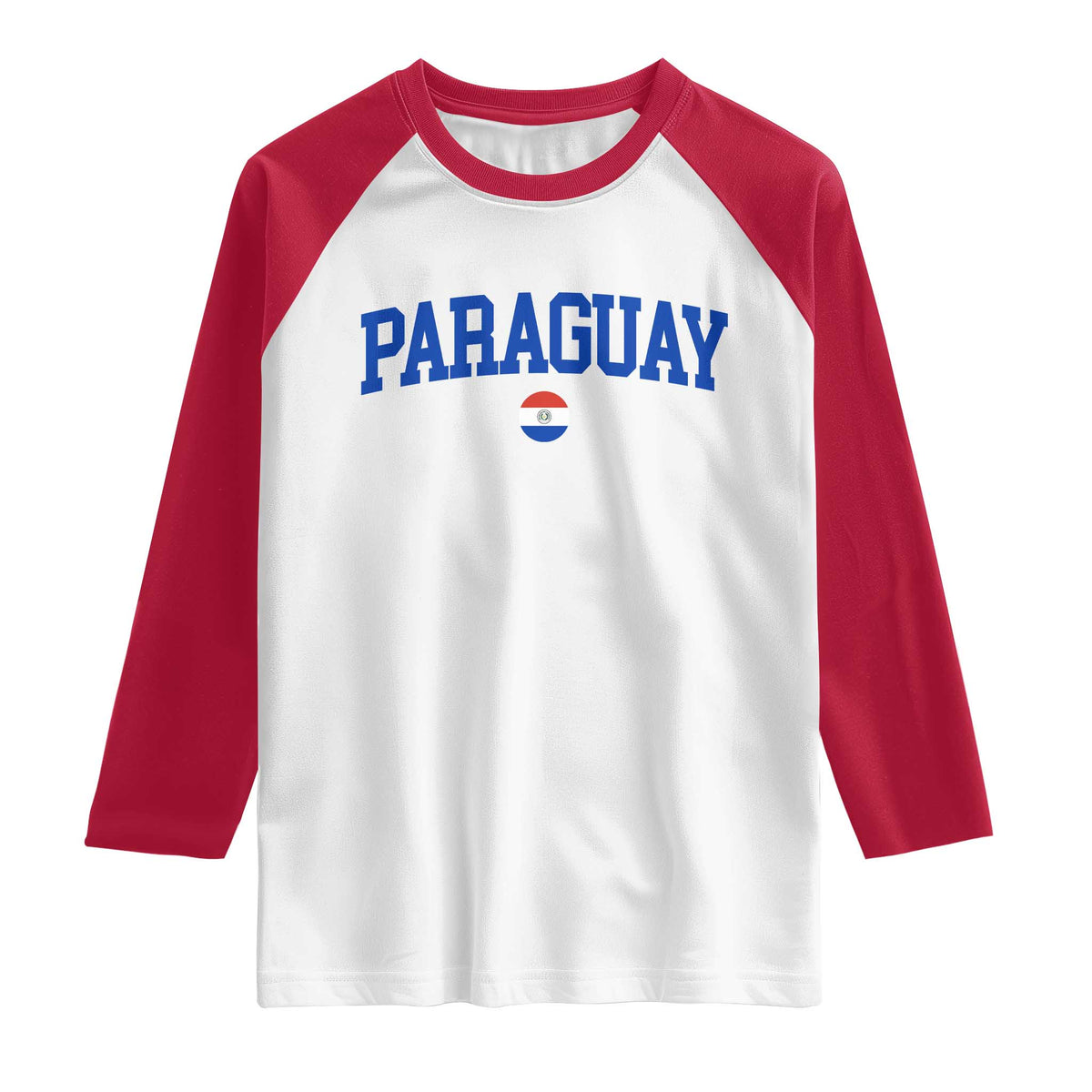 Paraguay Patriotic Flag Raglan Shirt Soccer Fan Vintage Varsity Sports National Pride Graphic TS10 White Red Print Your Wear