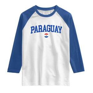 Paraguay Patriotic Flag Raglan Shirt Soccer Fan Vintage Varsity Sports National Pride Graphic TS10 White Royal Print Your Wear
