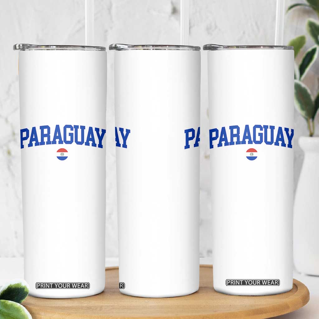 Paraguay Patriotic Flag Skinny Tumbler Soccer Fan Vintage Varsity Sports National Pride Graphic TS10 Print Your Wear