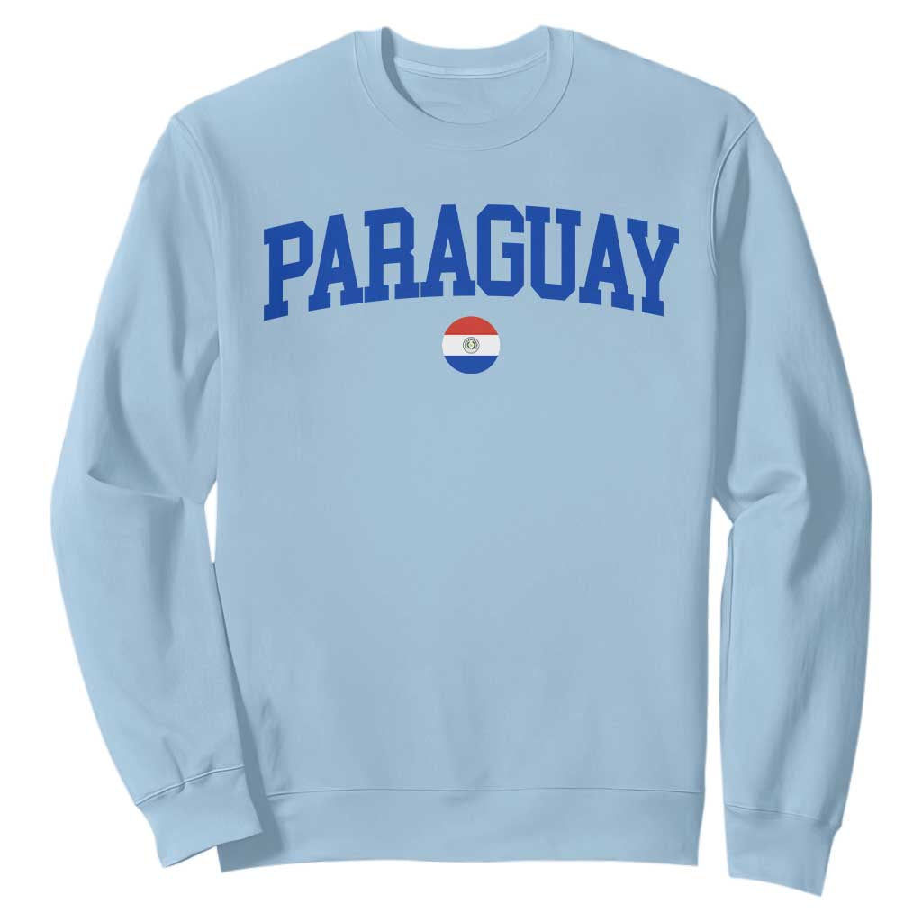 Paraguay Patriotic Flag Sweatshirt Soccer Fan Vintage Varsity Sports National Pride Graphic TS10 Light Blue Print Your Wear