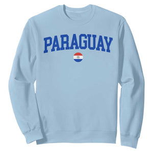 Paraguay Patriotic Flag Sweatshirt Soccer Fan Vintage Varsity Sports National Pride Graphic TS10 Light Blue Print Your Wear