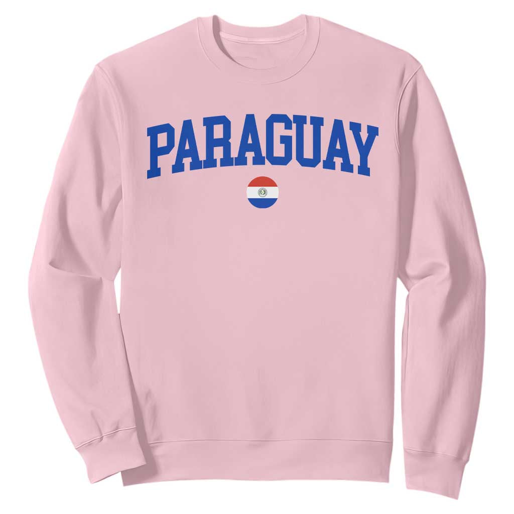 Paraguay Patriotic Flag Sweatshirt Soccer Fan Vintage Varsity Sports National Pride Graphic TS10 Light Pink Print Your Wear