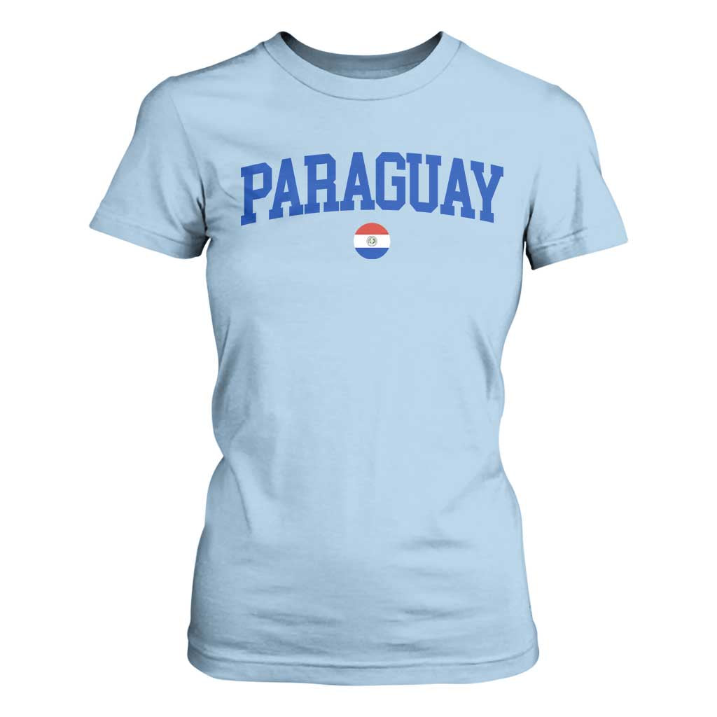 Paraguay Patriotic Flag T Shirt For Women Soccer Fan Vintage Varsity Sports National Pride Graphic TS10 Light Blue Print Your Wear