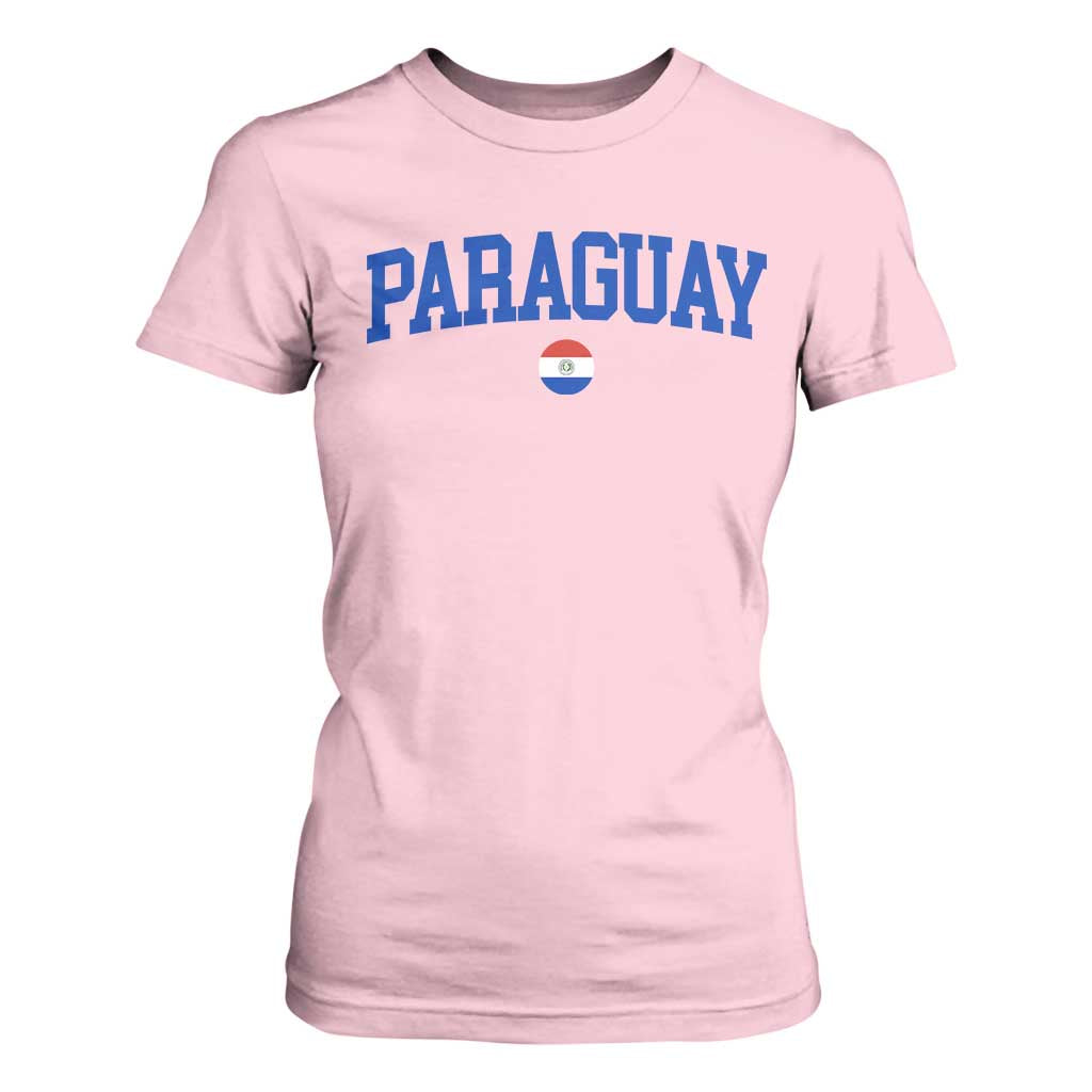 Paraguay Patriotic Flag T Shirt For Women Soccer Fan Vintage Varsity Sports National Pride Graphic TS10 Light Pink Print Your Wear