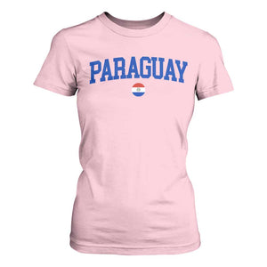 Paraguay Patriotic Flag T Shirt For Women Soccer Fan Vintage Varsity Sports National Pride Graphic TS10 Light Pink Print Your Wear