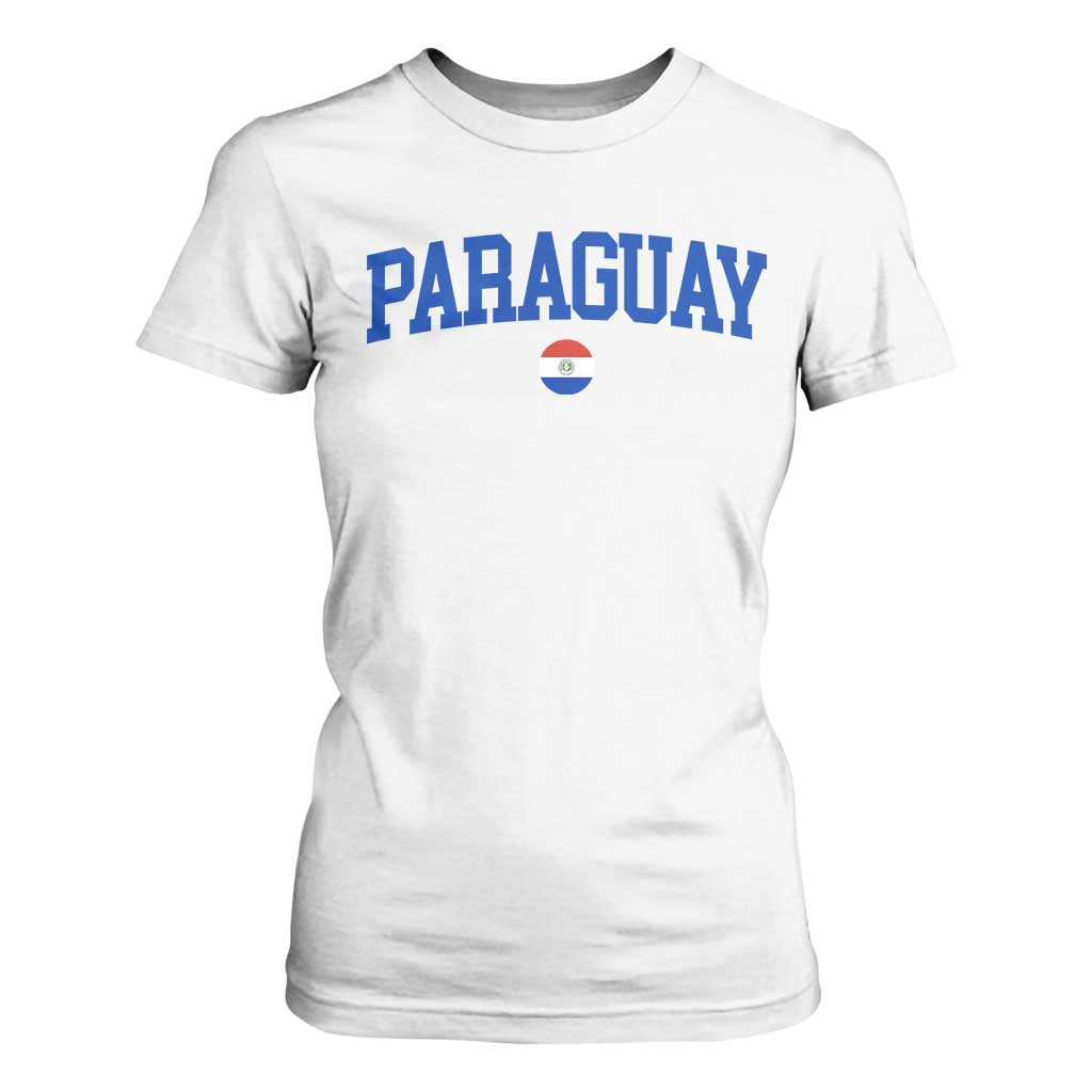 Paraguay Patriotic Flag T Shirt For Women Soccer Fan Vintage Varsity Sports National Pride Graphic TS10 White Print Your Wear