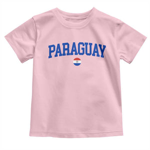 Paraguay Patriotic Flag Toddler T Shirt Soccer Fan Vintage Varsity Sports National Pride Graphic TS10 Light Pink Print Your Wear