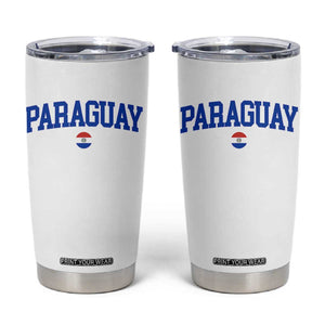 Paraguay Patriotic Flag Tumbler Cup Soccer Fan Vintage Varsity Sports National Pride Graphic TS10 White Print Your Wear