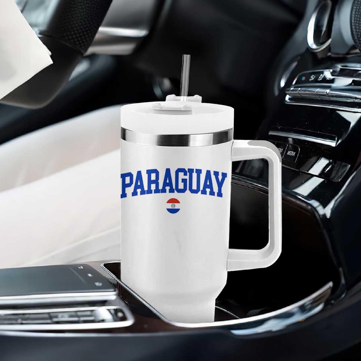 Paraguay Patriotic Flag Tumbler With Handle Soccer Fan Vintage Varsity Sports National Pride Graphic TS10 Print Your Wear