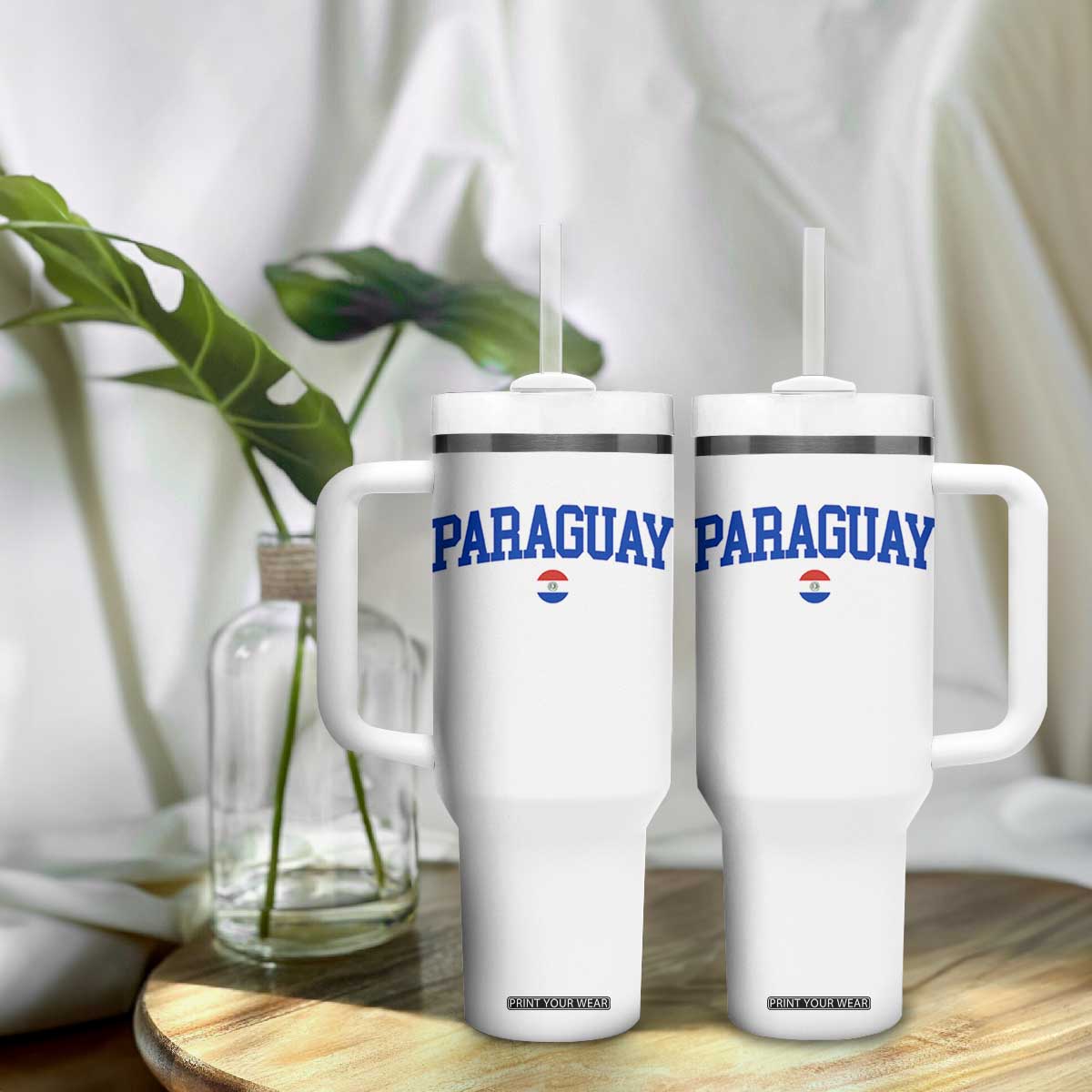 Paraguay Patriotic Flag Tumbler With Handle Soccer Fan Vintage Varsity Sports National Pride Graphic TS10 Print Your Wear