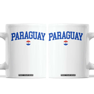 Paraguay Patriotic Flag Coffee Mug Soccer Fan Vintage Varsity Sports National Pride Graphic TS10 White Print Your Wear