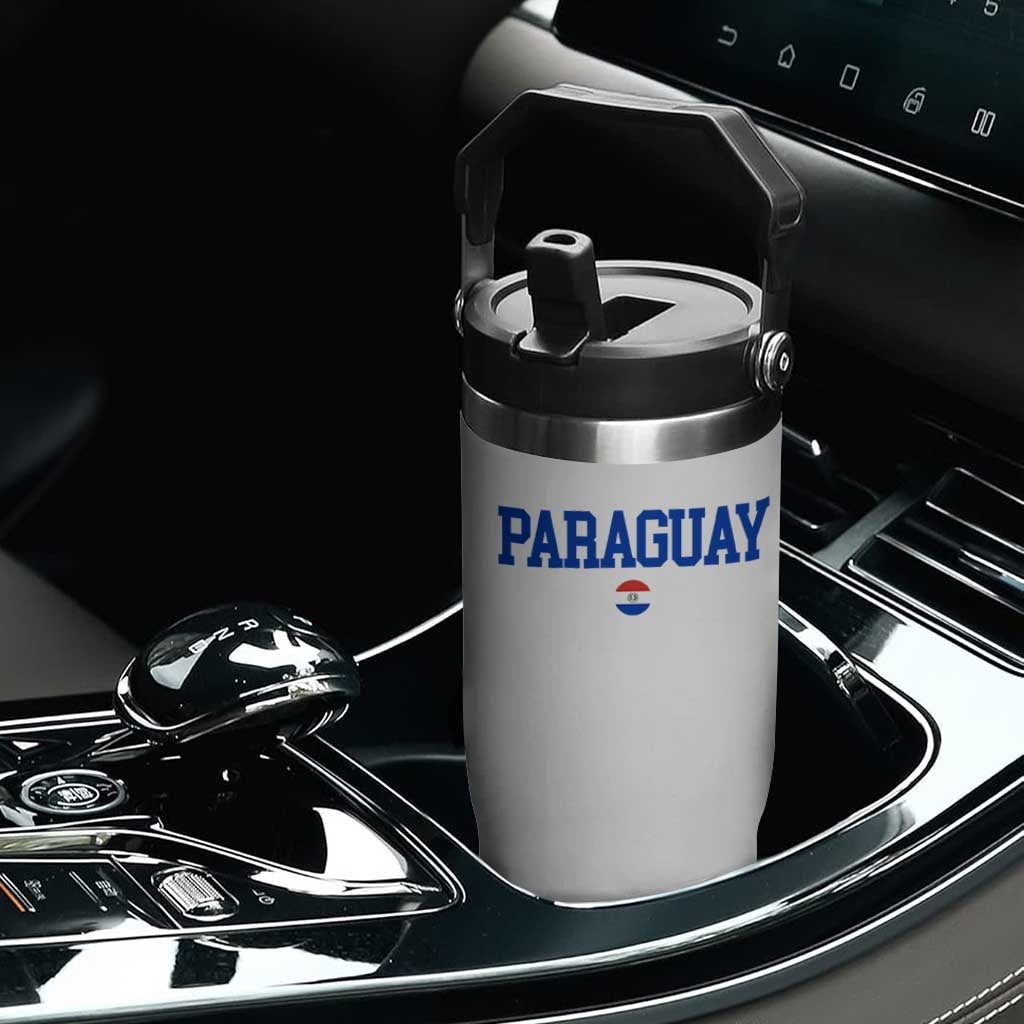 Paraguay Patriotic Flag Flip Straw Tumbler Soccer Fan Vintage Varsity Sports National Pride Graphic TS10 Print Your Wear