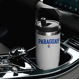 Paraguay Patriotic Flag Flip Straw Tumbler Soccer Fan Vintage Varsity Sports National Pride Graphic TS10 Print Your Wear