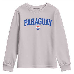 Paraguay Patriotic Flag Youth Sweatshirt Soccer Fan Vintage Varsity Sports National Pride Graphic TS10 Ice Gray Print Your Wear