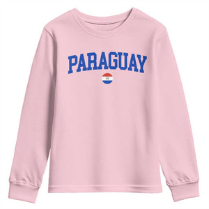 Paraguay Patriotic Flag Youth Sweatshirt Soccer Fan Vintage Varsity Sports National Pride Graphic TS10 Light Pink Print Your Wear