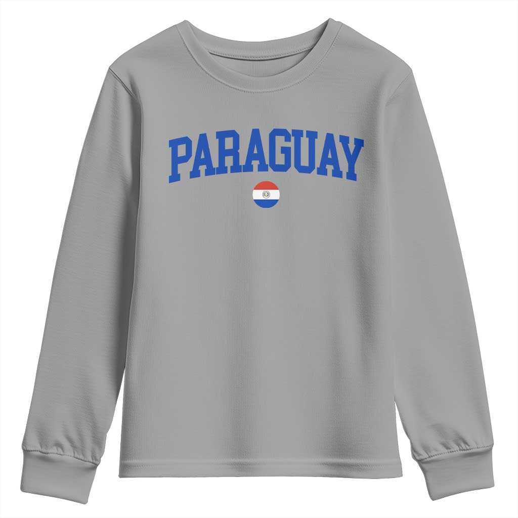 Paraguay Patriotic Flag Youth Sweatshirt Soccer Fan Vintage Varsity Sports National Pride Graphic TS10 Sport Gray Print Your Wear