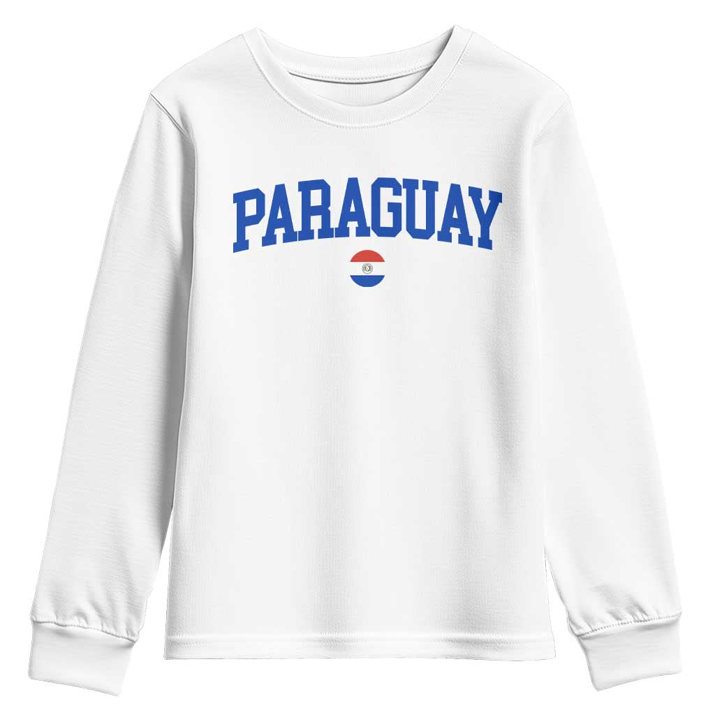 Paraguay Patriotic Flag Youth Sweatshirt Soccer Fan Vintage Varsity Sports National Pride Graphic TS10 White Print Your Wear