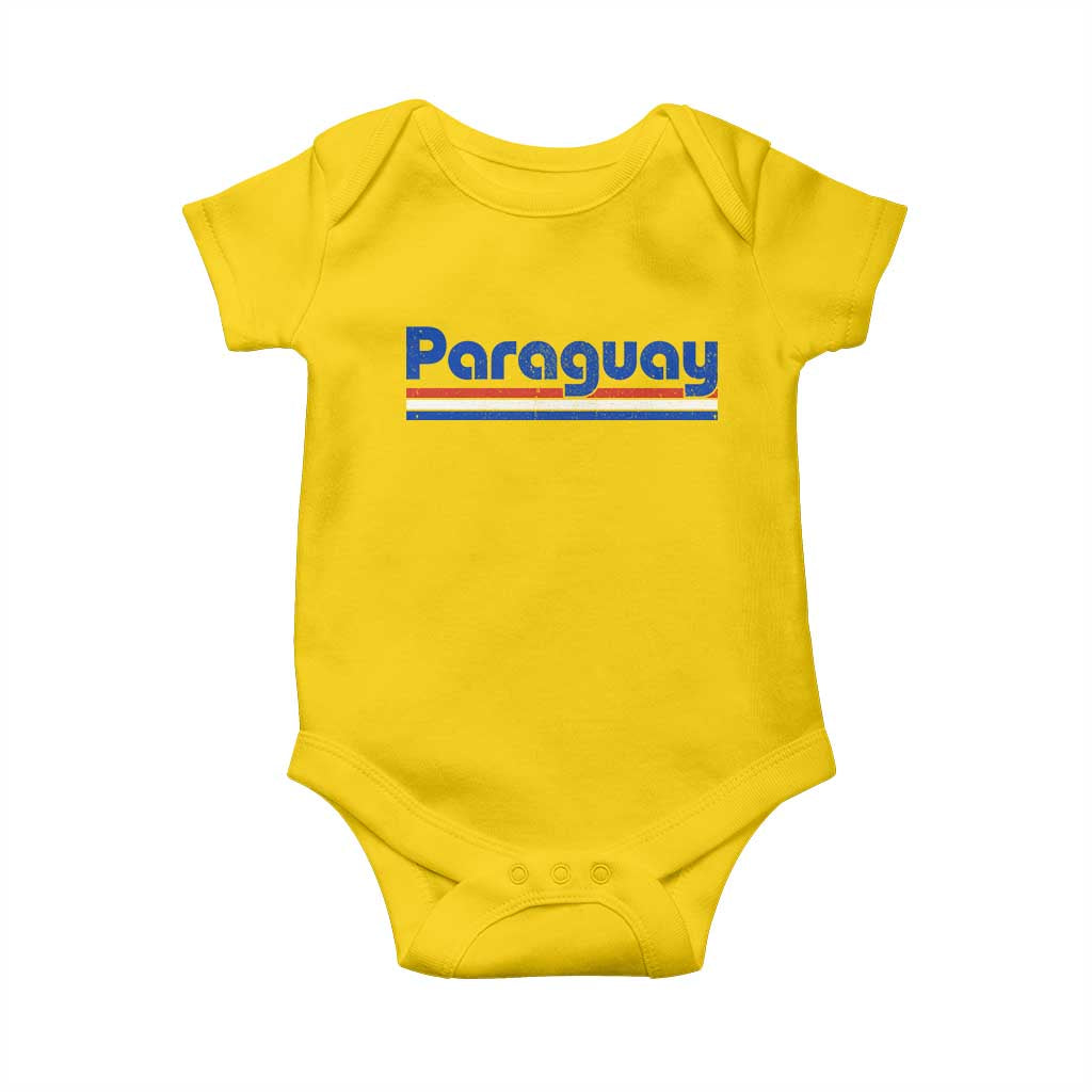 Vintage Paraguay Flag Baby Onesie Retro Stripe Patriotic Paraguayan Pride Graphic TS10 Daisy Print Your Wear