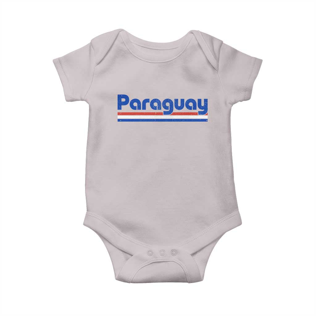 Vintage Paraguay Flag Baby Onesie Retro Stripe Patriotic Paraguayan Pride Graphic TS10 Ice Gray Print Your Wear