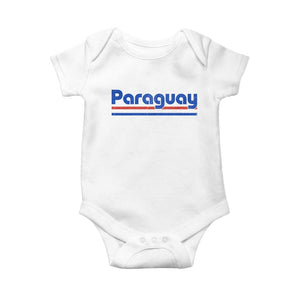 Vintage Paraguay Flag Baby Onesie Retro Stripe Patriotic Paraguayan Pride Graphic TS10 White Print Your Wear