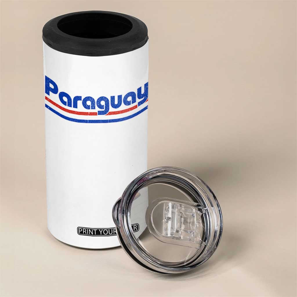 Vintage Paraguay Flag 4 in 1 Can Cooler Tumbler Retro Stripe Patriotic Paraguayan Pride Graphic TS10 Print Your Wear