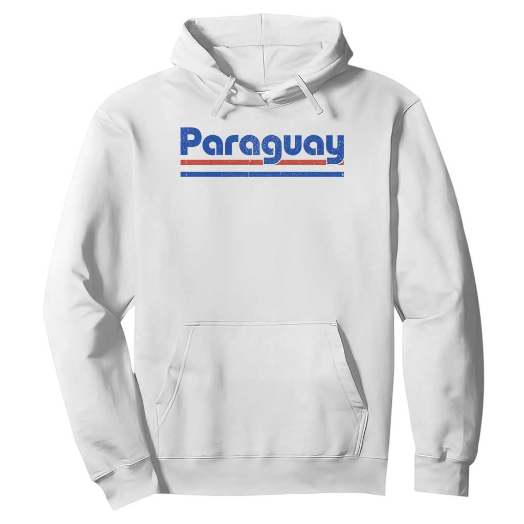 Vintage Paraguay Flag Hoodie Retro Stripe Patriotic Paraguayan Pride Graphic TS10 White Print Your Wear