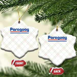 Vintage Paraguay Flag Ceramic Ornament Retro Stripe Patriotic Paraguayan Pride Graphic TS10 Print Your Wear