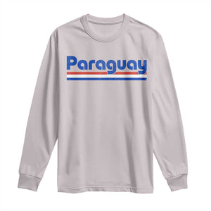 Vintage Paraguay Flag Long Sleeve Shirt Retro Stripe Patriotic Paraguayan Pride Graphic TS10 Ice Gray Print Your Wear