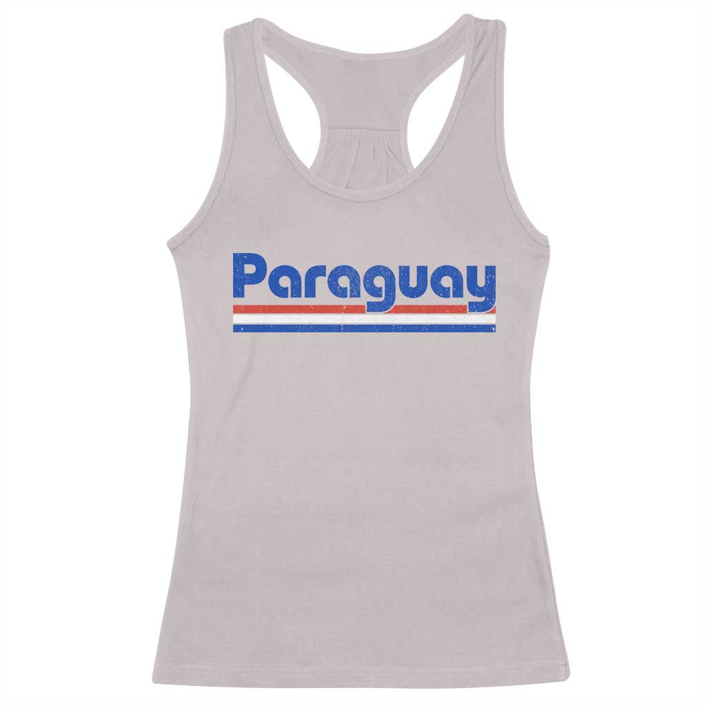 Vintage Paraguay Flag Racerback Tank Top Retro Stripe Patriotic Paraguayan Pride Graphic TS10 Ice Gray Print Your Wear