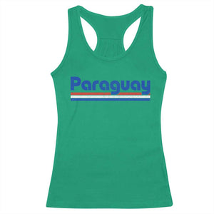 Vintage Paraguay Flag Racerback Tank Top Retro Stripe Patriotic Paraguayan Pride Graphic TS10 Irish Green Print Your Wear