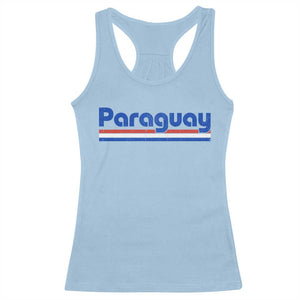 Vintage Paraguay Flag Racerback Tank Top Retro Stripe Patriotic Paraguayan Pride Graphic TS10 Light Blue Print Your Wear