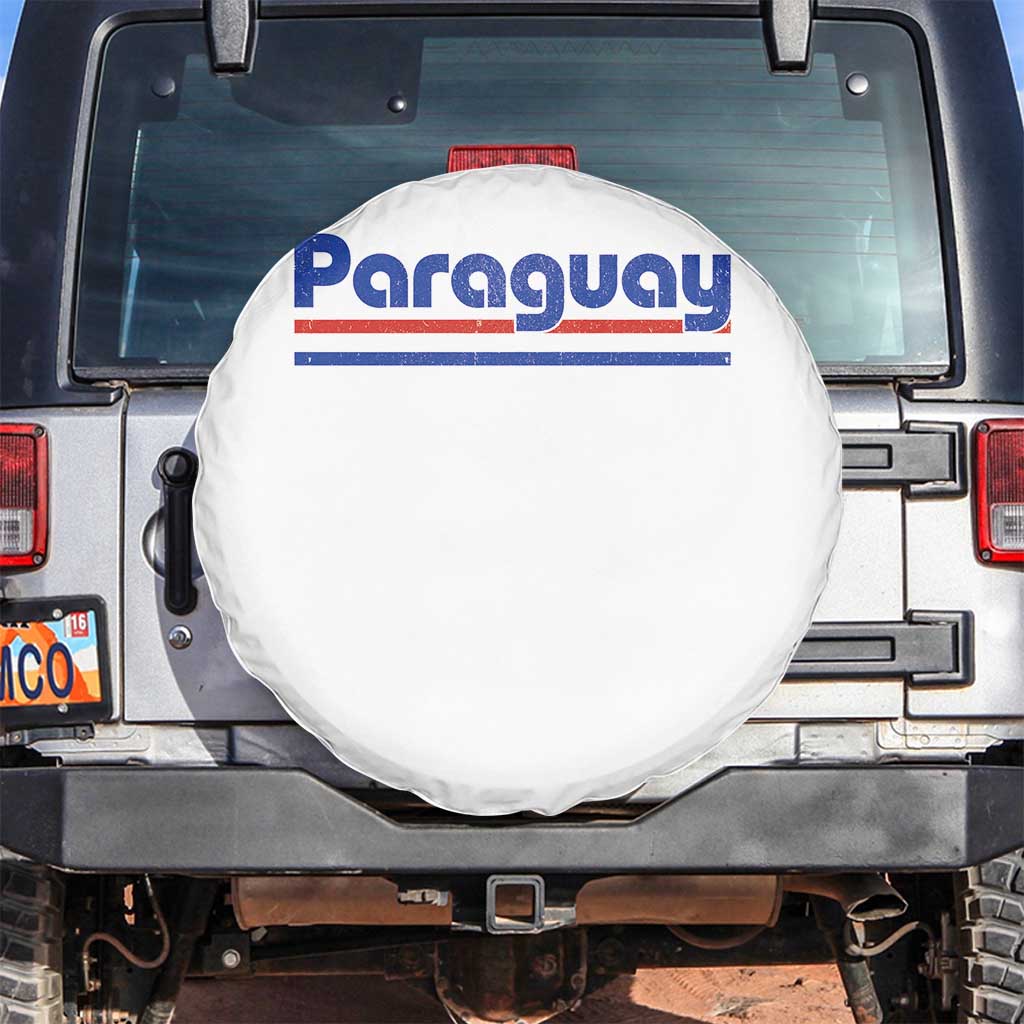Vintage Paraguay Flag Spare Tire Cover Retro Stripe Patriotic Paraguayan Pride Graphic TS10 No hole White Print Your Wear