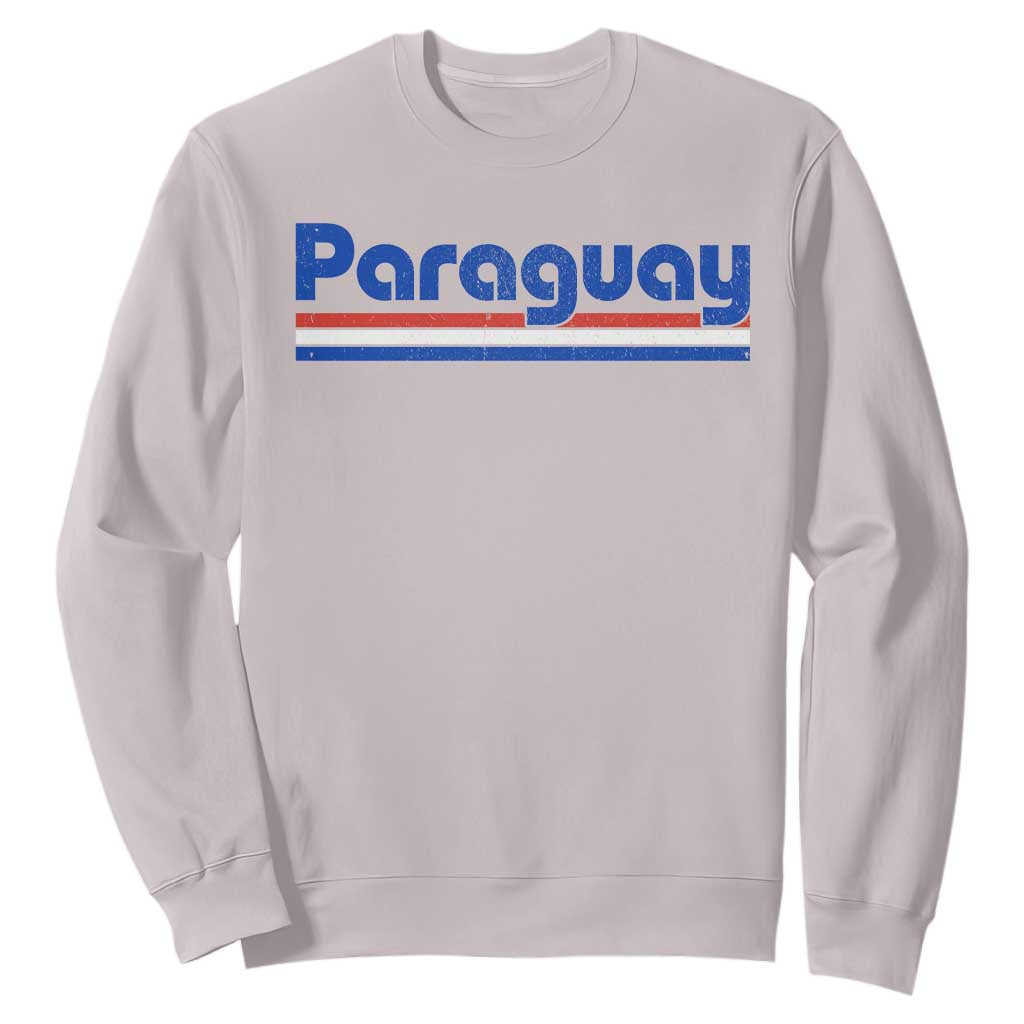 Vintage Paraguay Flag Sweatshirt Retro Stripe Patriotic Paraguayan Pride Graphic TS10 Ice Gray Print Your Wear