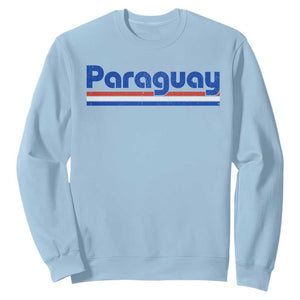 Vintage Paraguay Flag Sweatshirt Retro Stripe Patriotic Paraguayan Pride Graphic TS10 Light Blue Print Your Wear