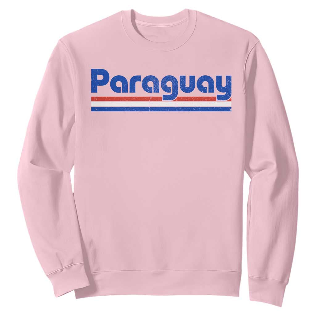Vintage Paraguay Flag Sweatshirt Retro Stripe Patriotic Paraguayan Pride Graphic TS10 Light Pink Print Your Wear