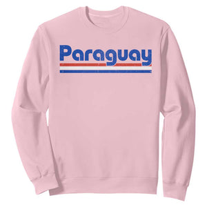 Vintage Paraguay Flag Sweatshirt Retro Stripe Patriotic Paraguayan Pride Graphic TS10 Light Pink Print Your Wear