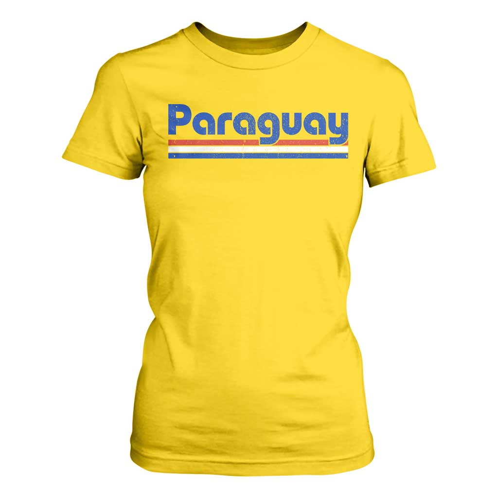 Vintage Paraguay Flag T Shirt For Women Retro Stripe Patriotic Paraguayan Pride Graphic TS10 Daisy Print Your Wear