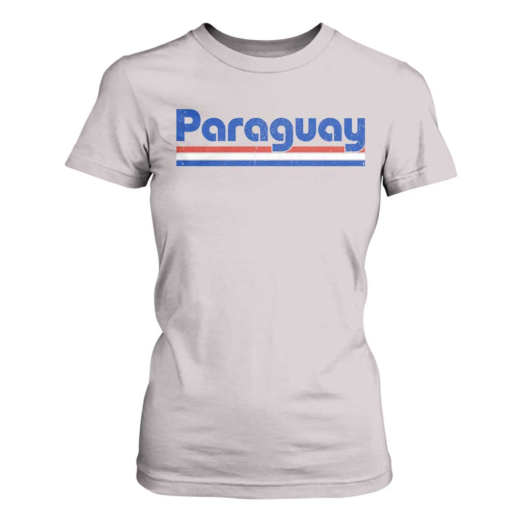 Vintage Paraguay Flag T Shirt For Women Retro Stripe Patriotic Paraguayan Pride Graphic TS10 Ice Gray Print Your Wear
