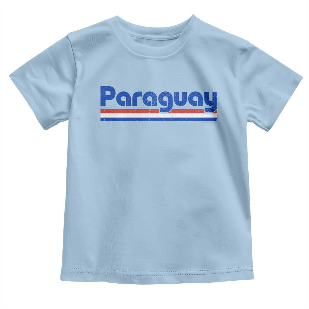 Vintage Paraguay Flag Toddler T Shirt Retro Stripe Patriotic Paraguayan Pride Graphic TS10 Light Blue Print Your Wear