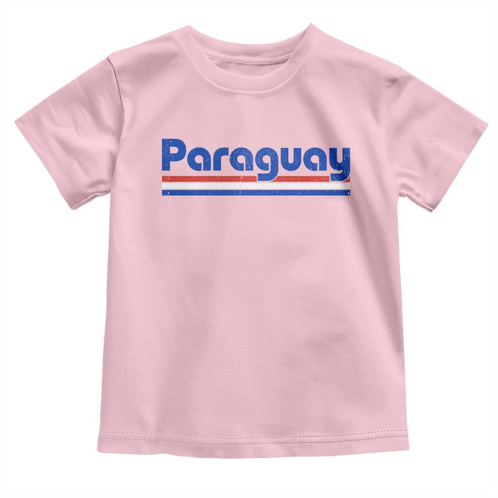 Vintage Paraguay Flag Toddler T Shirt Retro Stripe Patriotic Paraguayan Pride Graphic TS10 Light Pink Print Your Wear