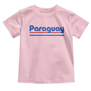 Vintage Paraguay Flag Toddler T Shirt Retro Stripe Patriotic Paraguayan Pride Graphic TS10 Light Pink Print Your Wear