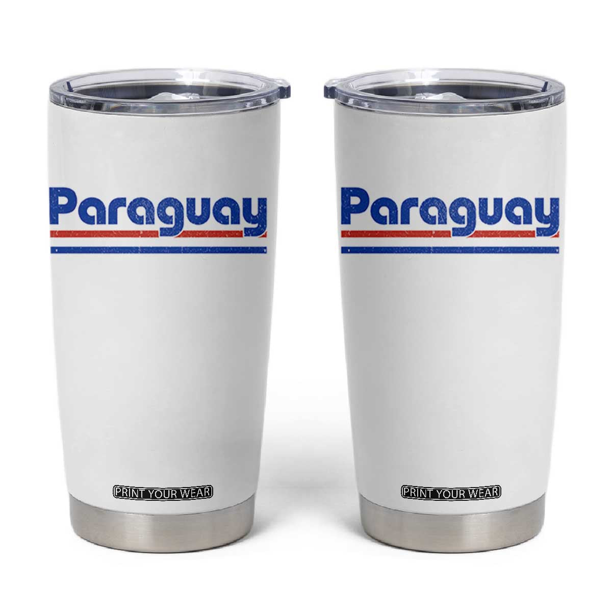 Vintage Paraguay Flag Tumbler Cup Retro Stripe Patriotic Paraguayan Pride Graphic TS10 White Print Your Wear
