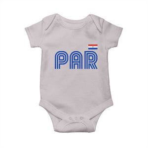 Vintage Paraguay Baby Onesie Retro Typography Patriotic Paraguayan Pride Flag Graphic TS10 Ice Gray Print Your Wear