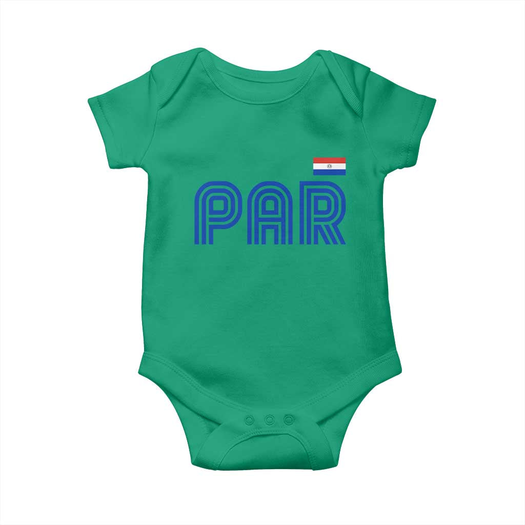Vintage Paraguay Baby Onesie Retro Typography Patriotic Paraguayan Pride Flag Graphic TS10 Irish Green Print Your Wear